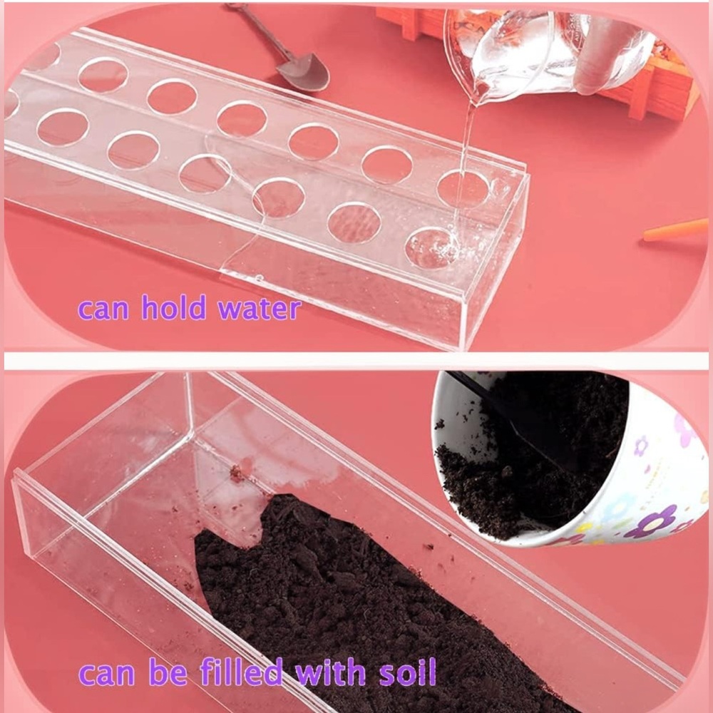 Acrylic Vases for Flowers, Rectangular Floral Centerpiece for DiningTable 24Hole - Picture 6 of 7